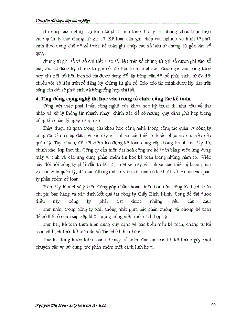 image for page Kế toán quá trình bán hàng và xác định kết quả bán hàng tại Công ty Giấy Bình Minh