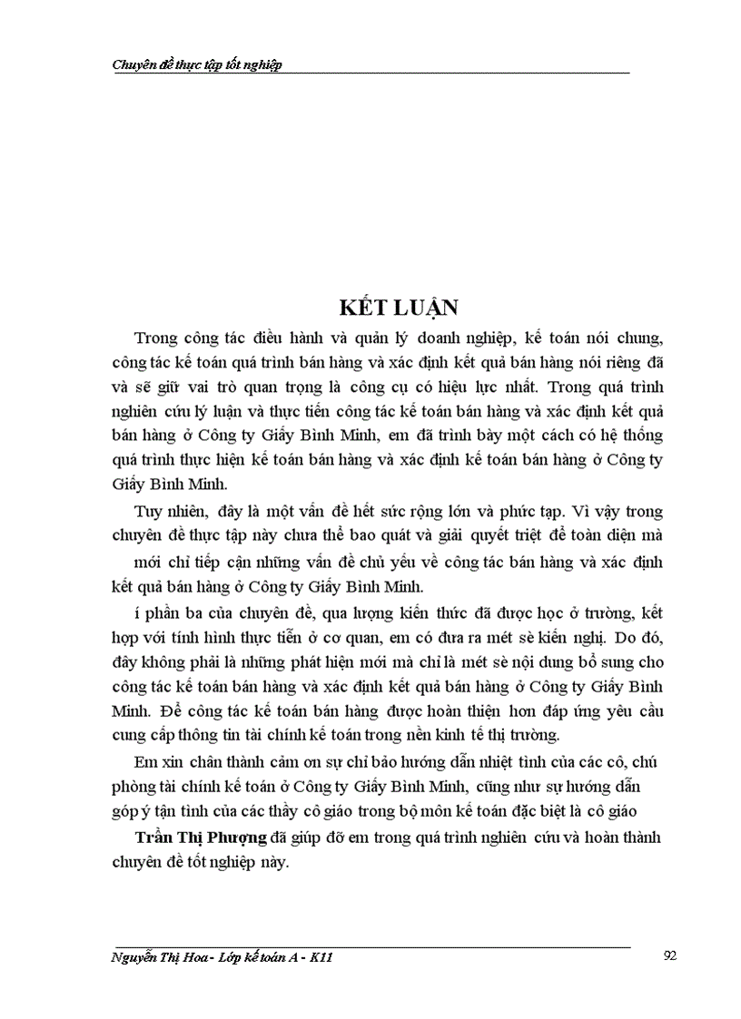 image for page Kế toán quá trình bán hàng và xác định kết quả bán hàng tại Công ty Giấy Bình Minh