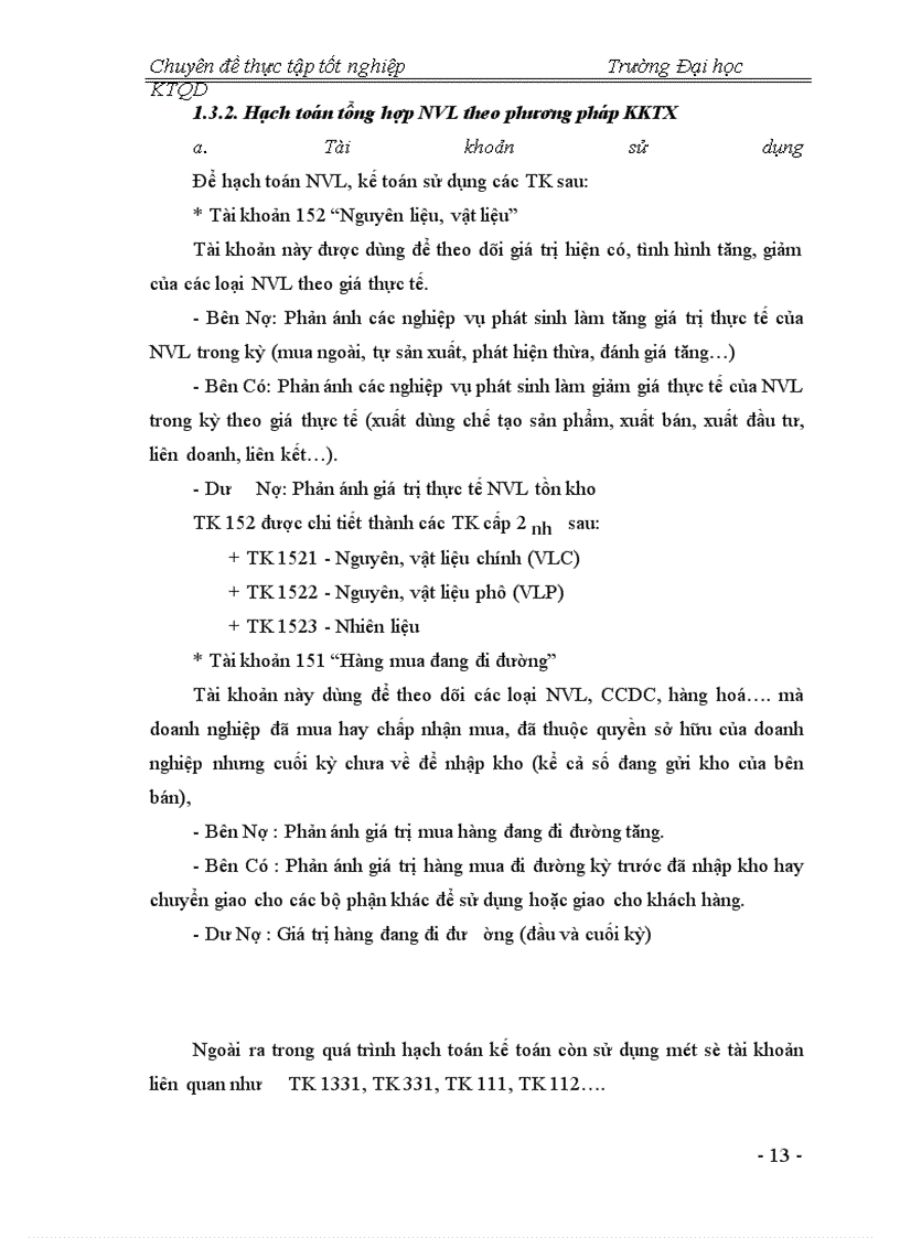 image for page Hạch toán NVL may tại Công ty Thanh Hà - Cục Hậu cần