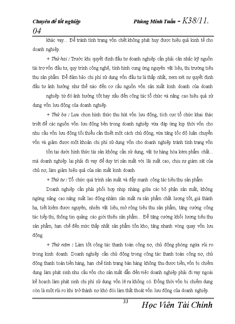 image for page Vốn lưu động và các giải pháp nâng cao hiệu quả tổ chức và sử dụng vốn lưu động tại công ty Dược Liệu TWI