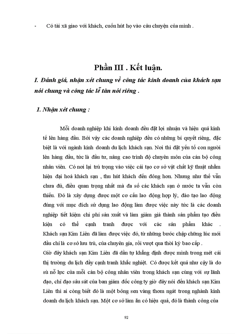 image for page Tình hình đặc điểm chung của khách sạn Kim Liên