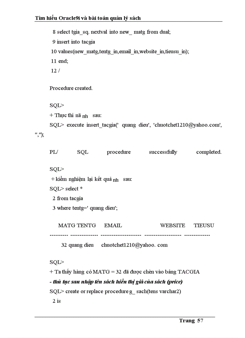 image for page Tìm hiểu Oracle9i và bài toán quản lý sách