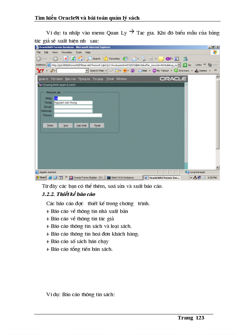 image for page Tìm hiểu Oracle9i và bài toán quản lý sách