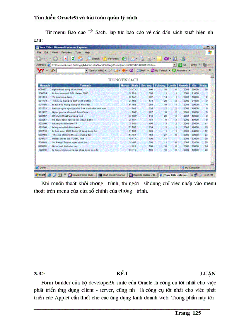 image for page Tìm hiểu Oracle9i và bài toán quản lý sách
