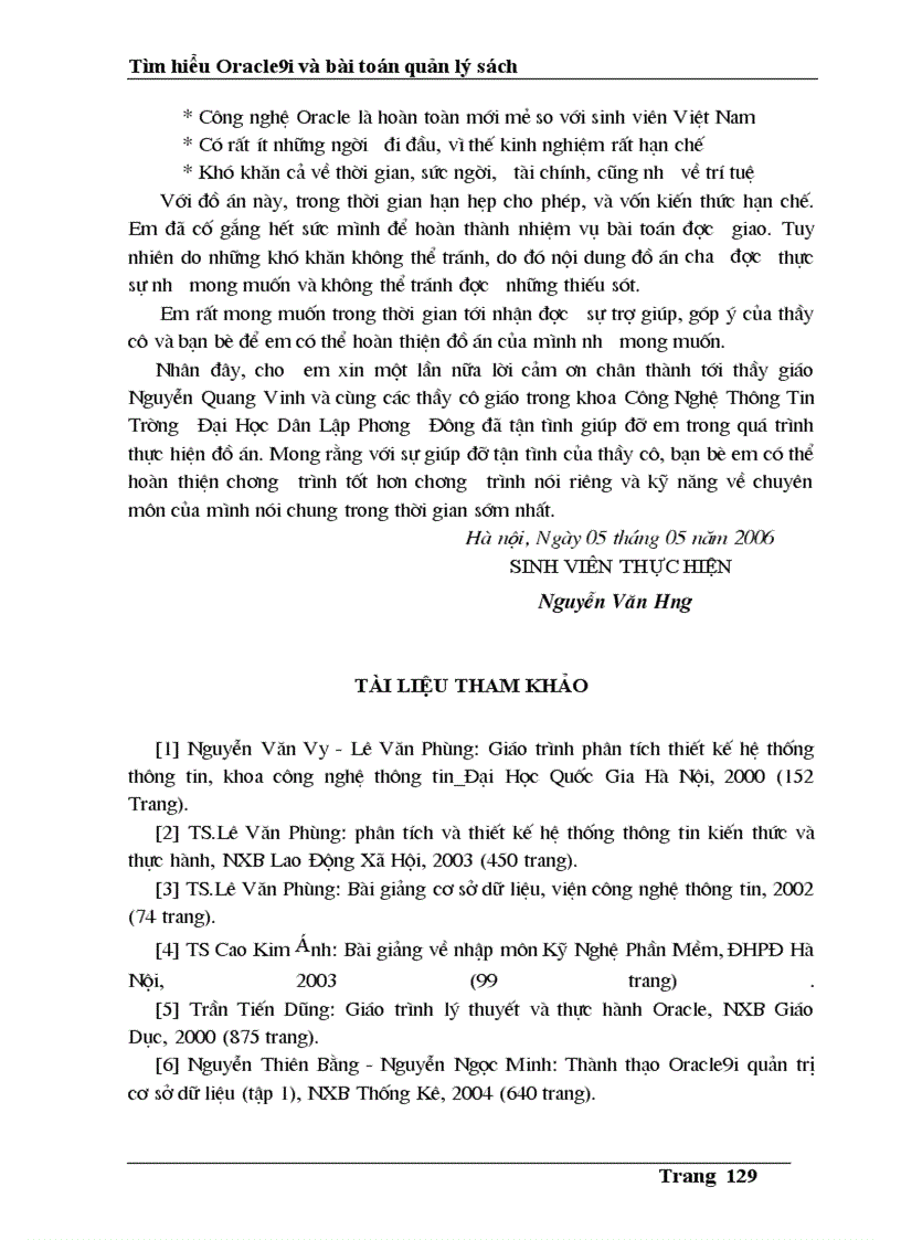 image for page Tìm hiểu Oracle9i và bài toán quản lý sách