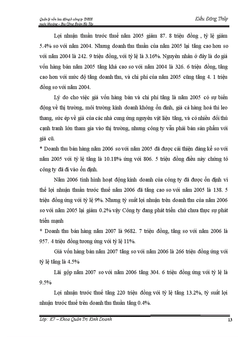image for page Quản lý vốn lưu động ở công ty TNHH nước khoáng – Bia Công Đoàn Hà Tây