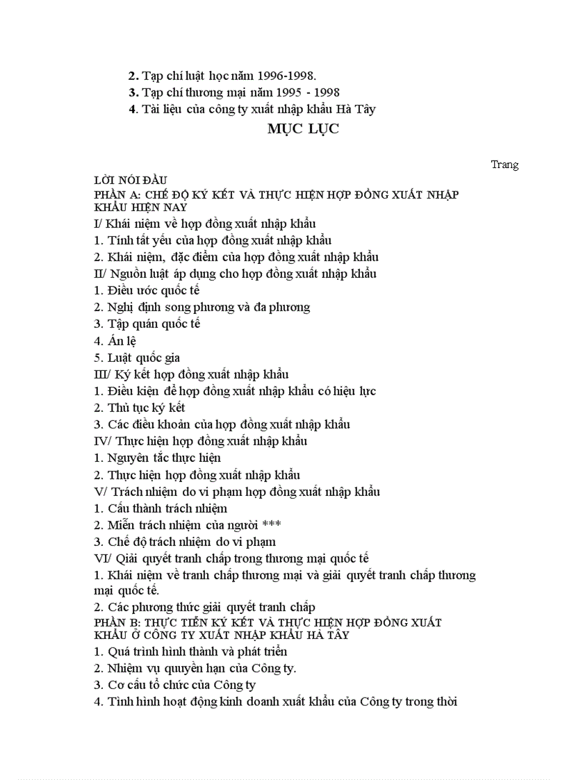 image for page Hoàn thiện chế độ pháp lý về ký kết và thực hiện hợp đồng xuất khẩu ở công ty xuất nhập khẩu Hà Tây
