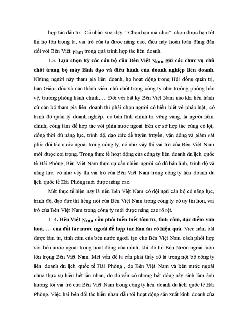 image for page Vai trò của Bên Việt Nam ở công ty Liên doanh du lịch Quốc tế Hải Phòng - thực trạng, bài học và giải pháp