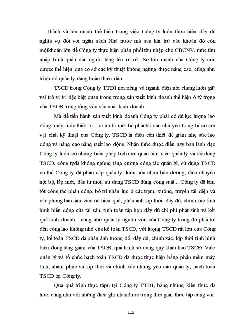 image for page Tổ chức kế toán tài sản cố định và phân tích tình hình trang bị và sử dụng tài sản cố định tại Công ty Truyền tải điện I