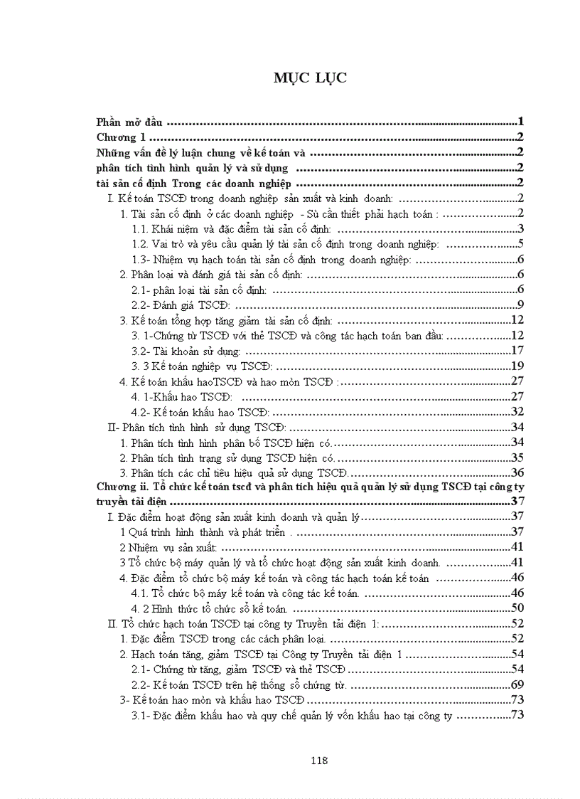 image for page Tổ chức kế toán tài sản cố định và phân tích tình hình trang bị và sử dụng tài sản cố định tại Công ty Truyền tải điện I