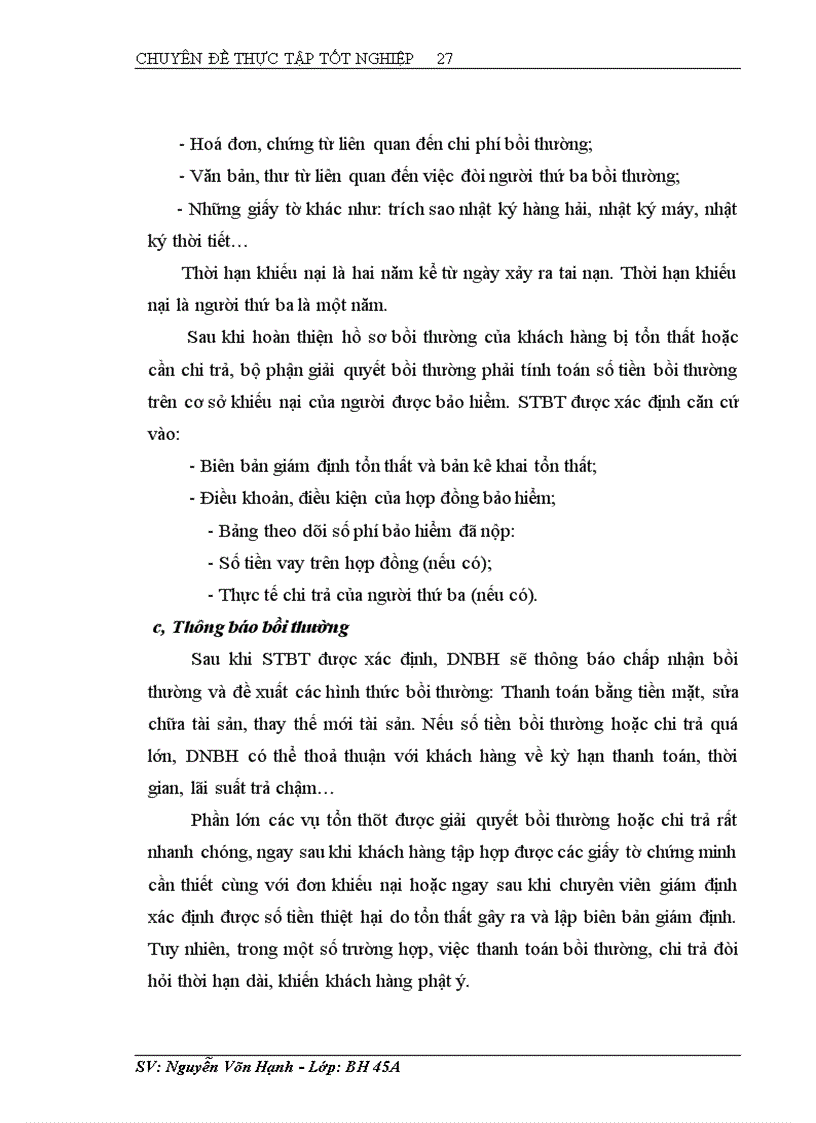 image for page Tình hình giải quyết khiếu nại bồi thường trong bảo hiểm thân tàu tại Bảo Việt Hà Nội