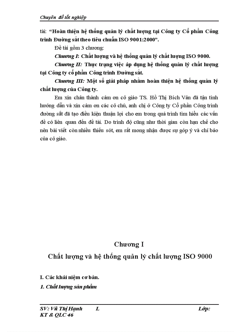 image for page Hoàn thiện hệ thống quản lý chất lượng tại Công ty Cổ phần Công trình Đường sắt theo tiêu chuẩn ISO 9001:2000