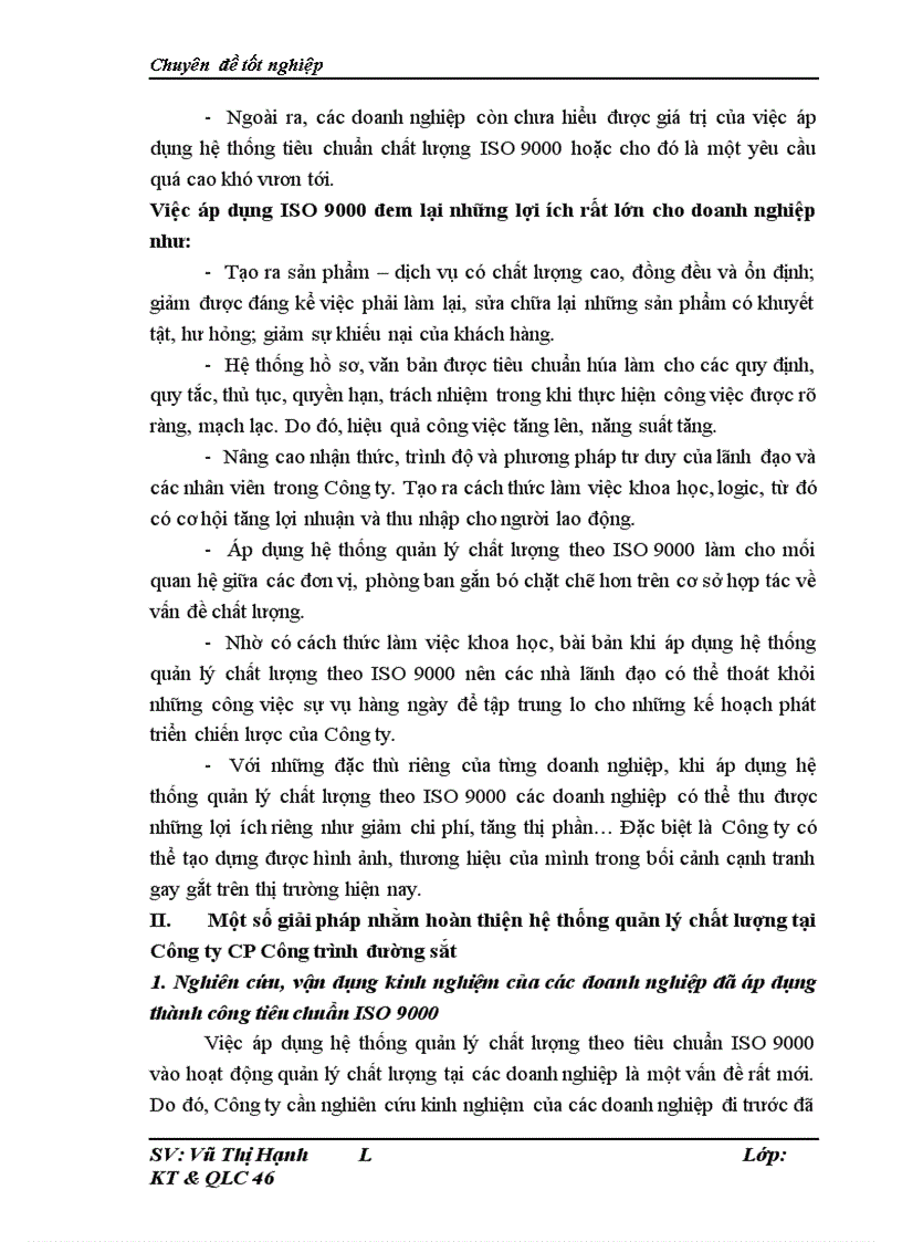 image for page Hoàn thiện hệ thống quản lý chất lượng tại Công ty Cổ phần Công trình Đường sắt theo tiêu chuẩn ISO 9001:2000