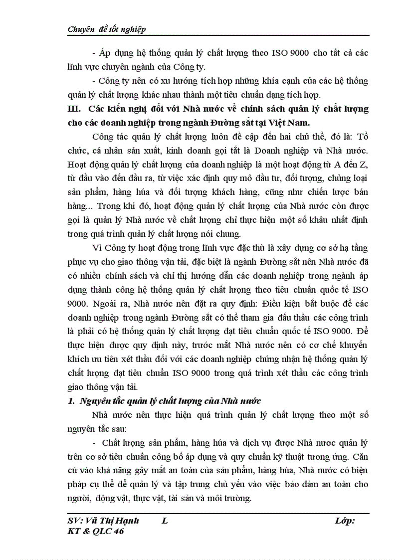 image for page Hoàn thiện hệ thống quản lý chất lượng tại Công ty Cổ phần Công trình Đường sắt theo tiêu chuẩn ISO 9001:2000
