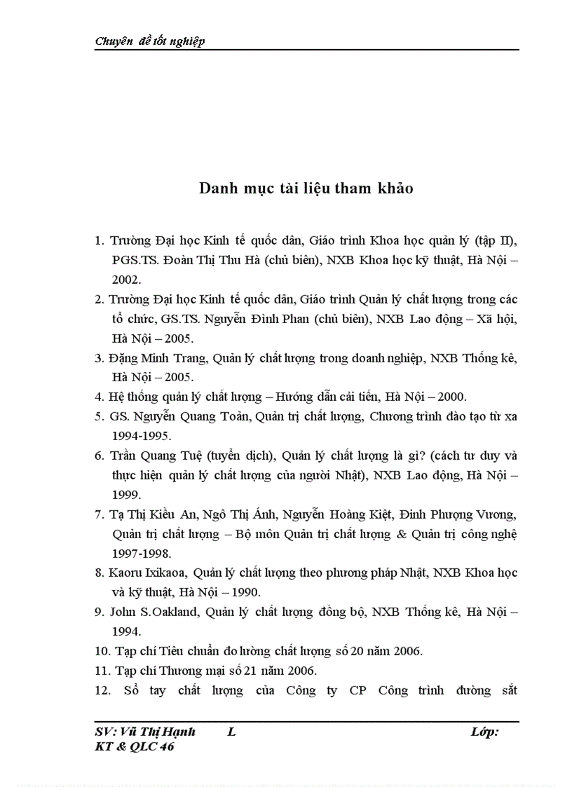 image for page Hoàn thiện hệ thống quản lý chất lượng tại Công ty Cổ phần Công trình Đường sắt theo tiêu chuẩn ISO 9001:2000