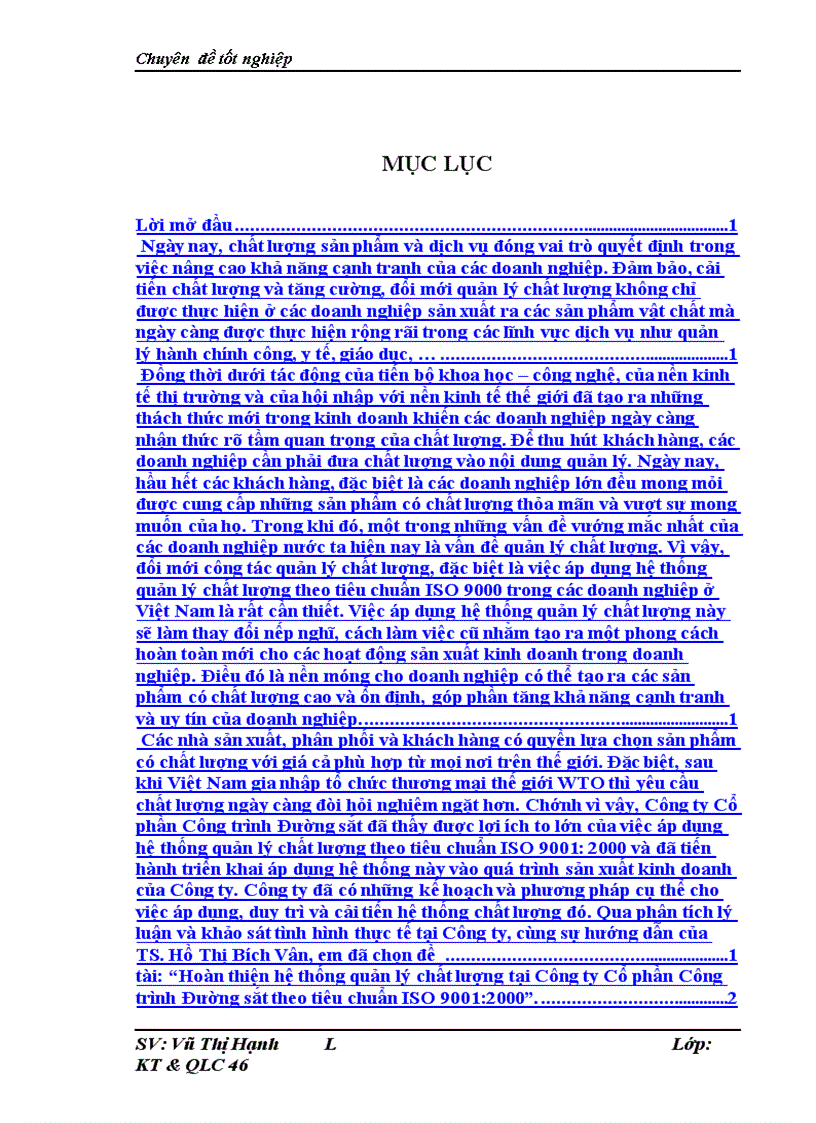 image for page Hoàn thiện hệ thống quản lý chất lượng tại Công ty Cổ phần Công trình Đường sắt theo tiêu chuẩn ISO 9001:2000