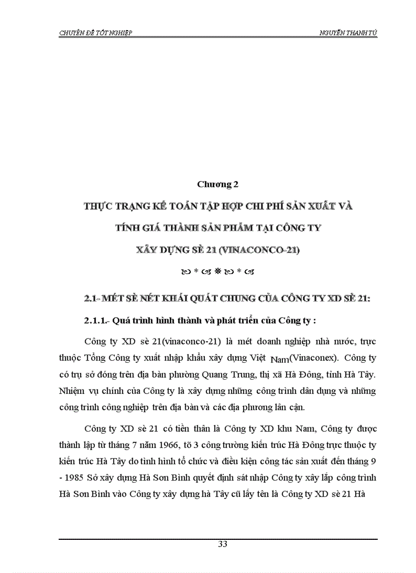 image for page Kế toán tập hợp chi phí sản xuất và tính giá thành sản phẩm tại Công ty XD số 21 thuộc tổng công ty xuất nhập khẩu xây dựng Việt Nam (vinaconex)