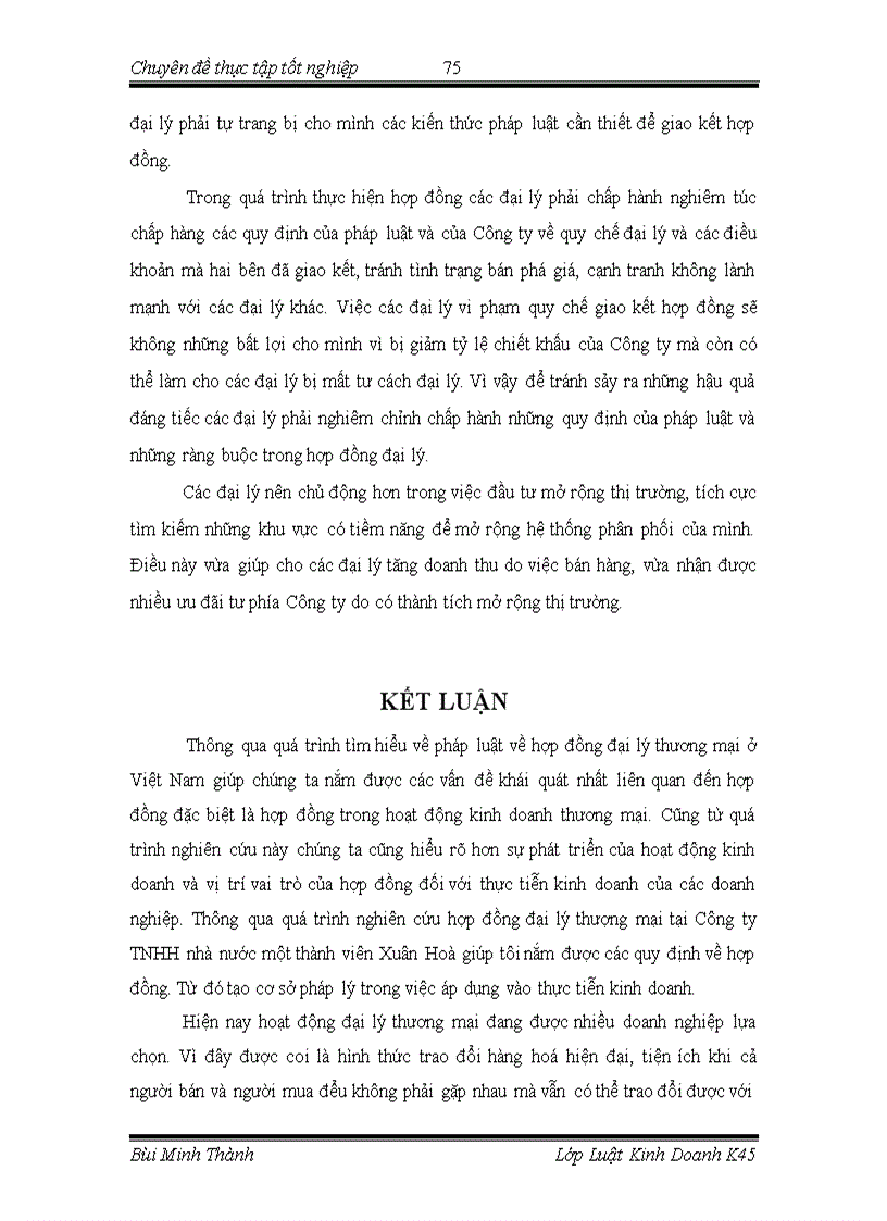 image for page Chế độ pháp lý về hợp đồng đại lý và thực tiễn tại Công ty trách nhiện hữu hạn Nhà nước một thành viên Xuân Hoà