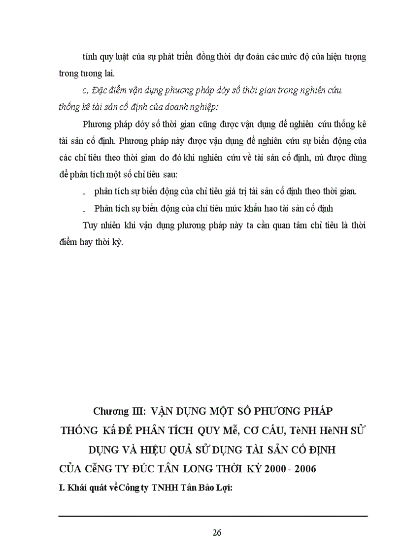 image for page Nghiên cứu thống kê quy mô, cơ cấu, tình hình sử dụng và hiệu quả sử dụng tài sản cố định của Công ty TNHH Tân Bảo Lợi thời kỳ 1999-2005