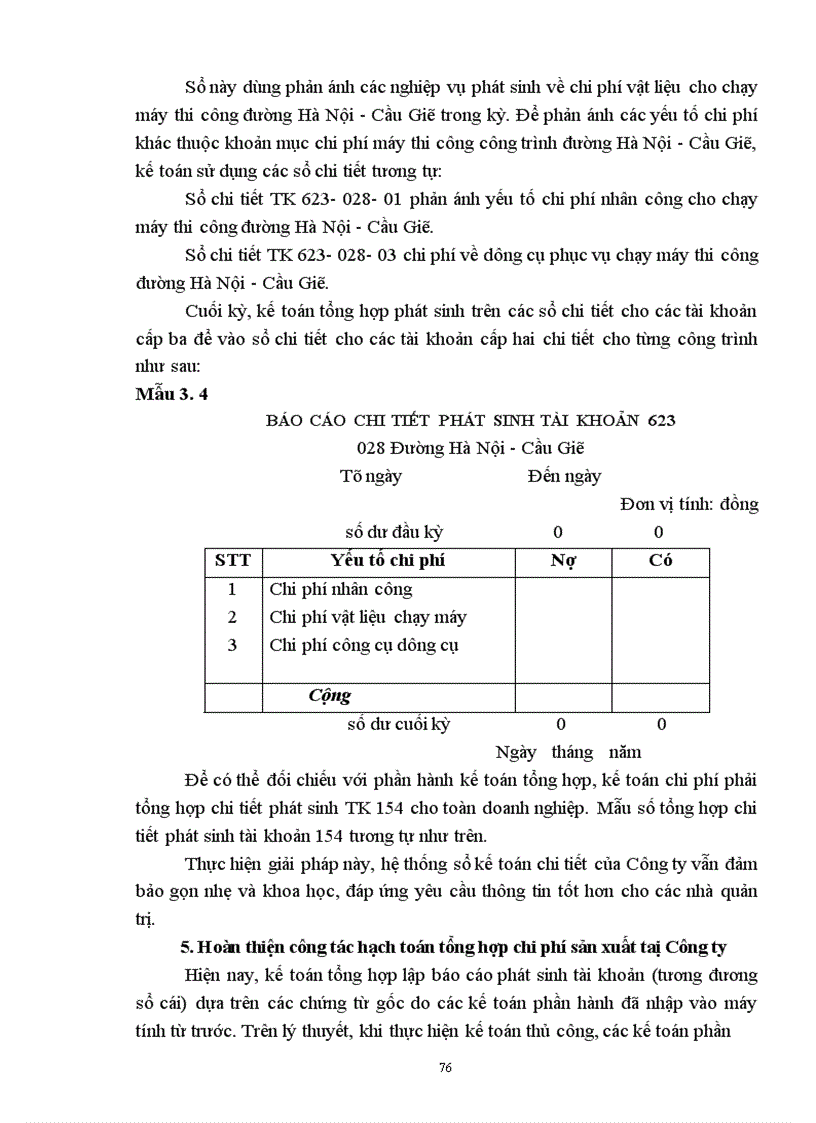image for page Hoàn thiện công tác hạch toán chi phí sản xuất và tính giá thành sản phẩm tại công ty XDCTGT 889- Tổng công ty XDCTGT 8