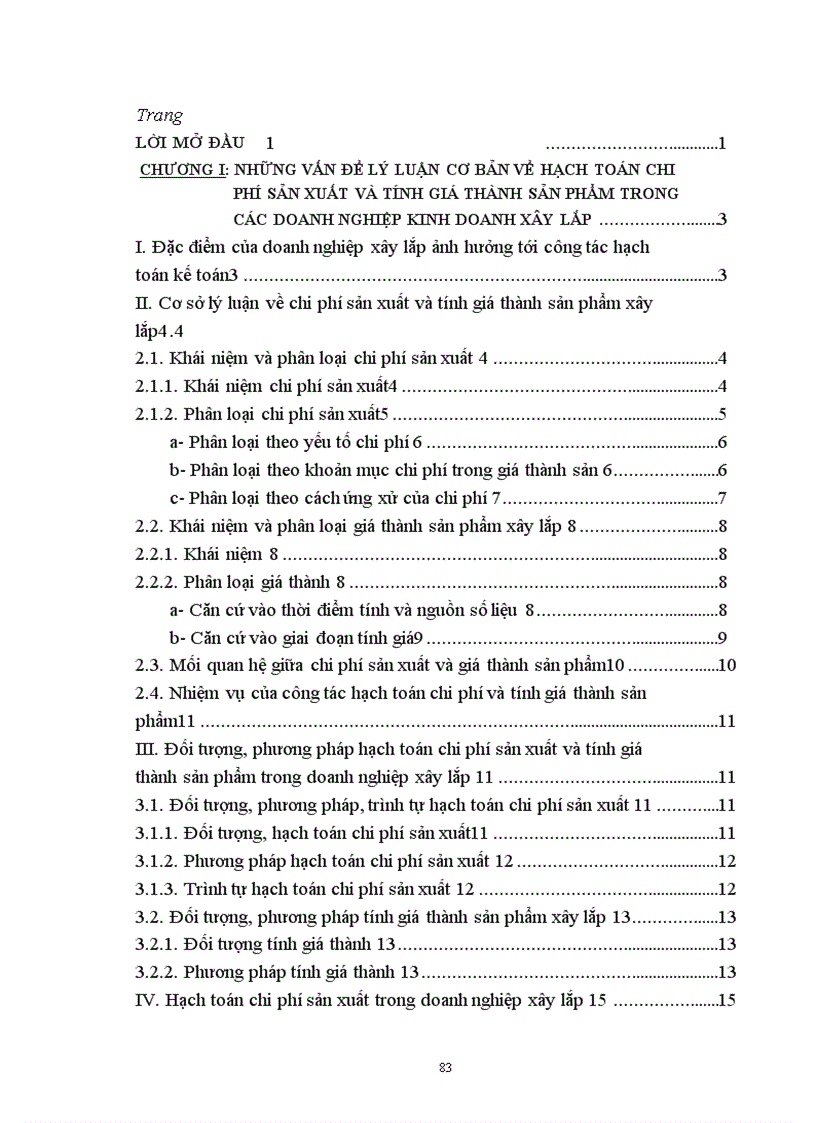image for page Hoàn thiện công tác hạch toán chi phí sản xuất và tính giá thành sản phẩm tại công ty XDCTGT 889- Tổng công ty XDCTGT 8