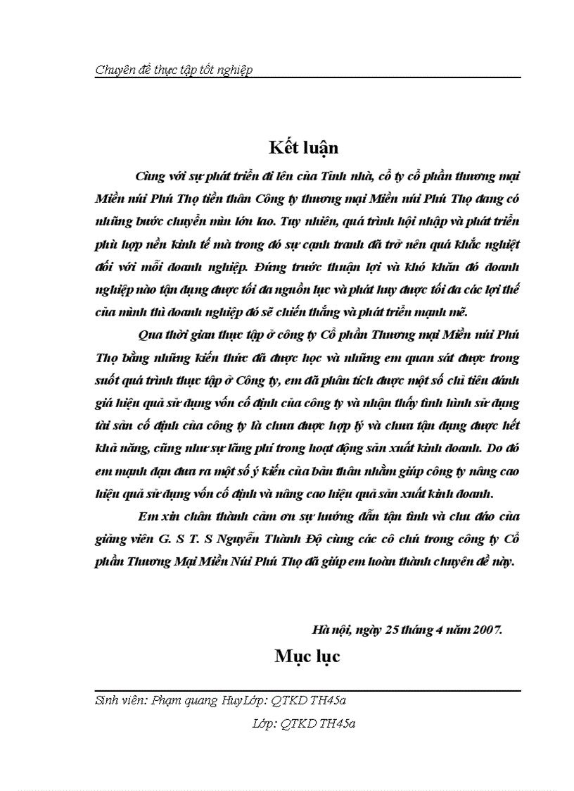 image for page Nâng cao hiệu quả sử dụng vốn cố định của công ty cổ phần thương mại miền núi phú thọ