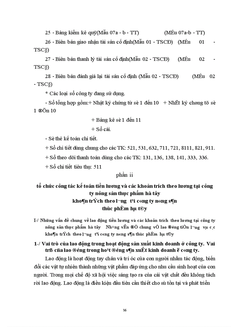 image for page Tổ chức công tác kế toán tiền lương và các khoản trích theo lương tại công ty Nông sản thực phẩm - hà tây.
