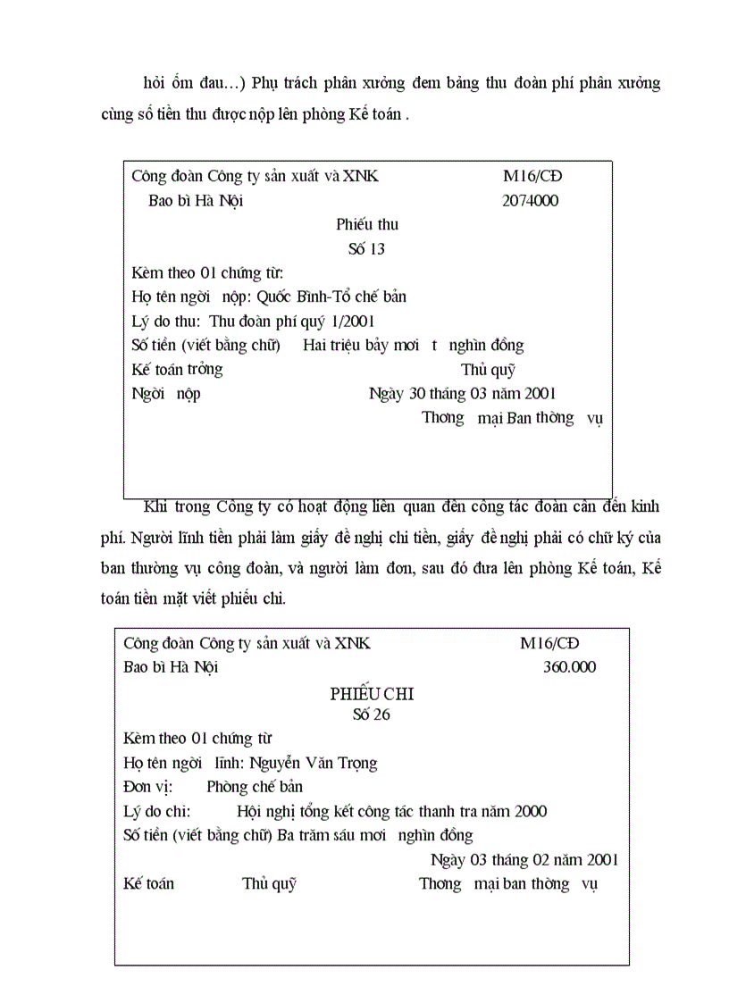 image for page Tiền lương và các khoản phụ phí theo lương tại Công ty sản xuất và xuất khẩu Bao bì Hà Nội