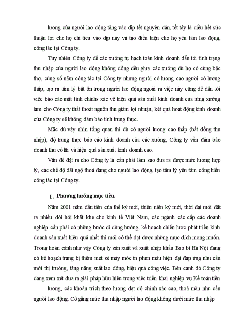 image for page Tiền lương và các khoản phụ phí theo lương tại Công ty sản xuất và xuất khẩu Bao bì Hà Nội