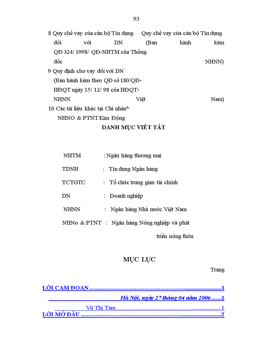 image for page Phân tích tài chính Doanh nghiệp ảnh hưởng đến công tác Tín dụng tại chi nhánh NHNo&PTNT Kim Động