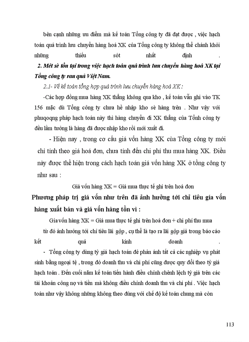 image for page Tổ chức hạch toán lưu chuyển hàng hoá xuất khẩu tại Tổng công ty rau quả Việt Nam