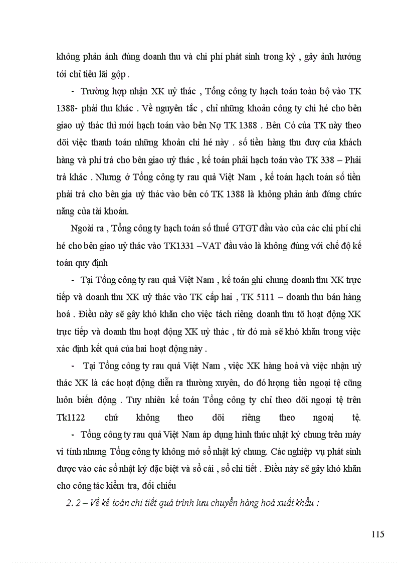 image for page Tổ chức hạch toán lưu chuyển hàng hoá xuất khẩu tại Tổng công ty rau quả Việt Nam