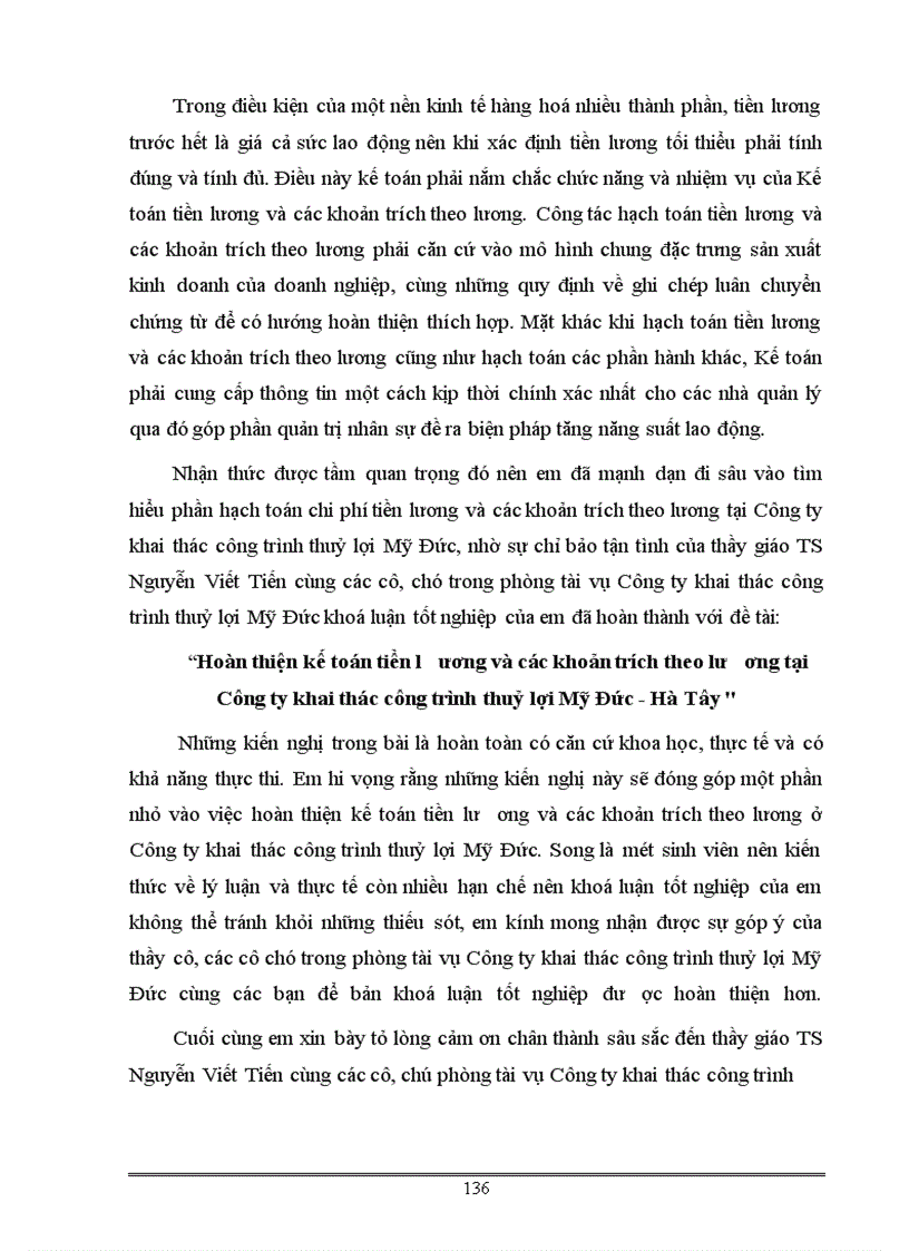 image for page Hoàn thiện kế toán tiền lương và các khoản trích theo lương tại Công ty khai thác công trình thuỷ lợi Mỹ Đức - Hà Tây