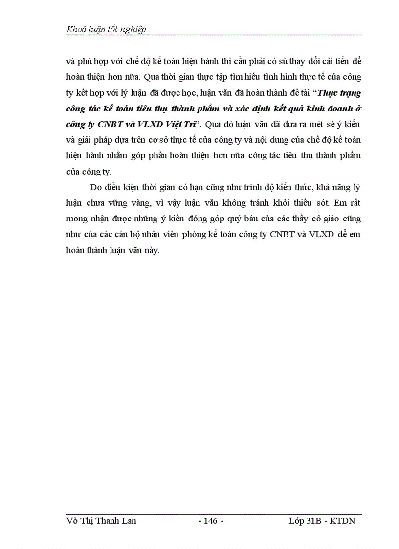image for page Thực trạng công tác kế toán tiêu thụ thành phẩm và xác định kết quả kinh doanh của Công ty công nghiệp bê tông và vật liệu xây dựng Việt Trì