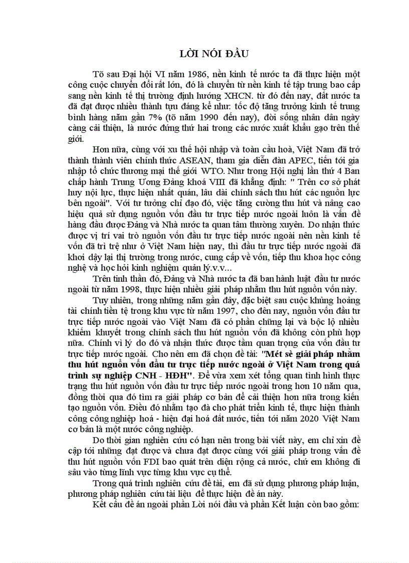 image for page Một số giải pháp nhằm thu hút nguồn vốn đầu tư trực tiếp nước ngoài ở Việt Nam trong quá trình sự nghiệp CNH - HĐH