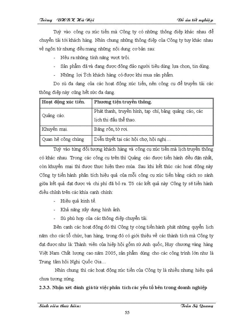 image for page Phân tích và thiết kế biện pháp nâng cao kết quả tiêu thụ sản phẩm tại Công ty Sứ Viglacera Thanh Trì