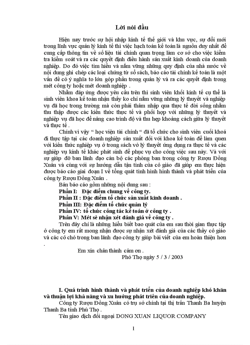 image for page Tình hình hình thành và phát triển của công ty Rượu Đồng Xuân