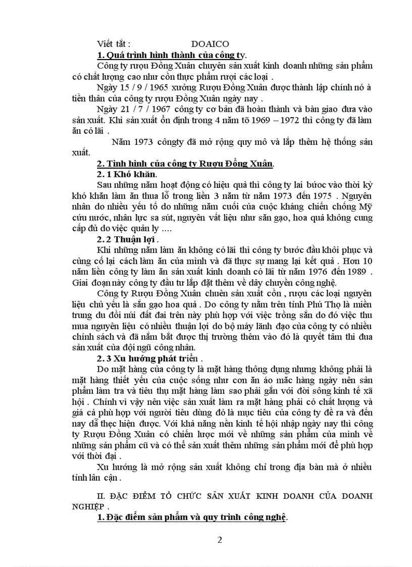 image for page Tình hình hình thành và phát triển của công ty Rượu Đồng Xuân