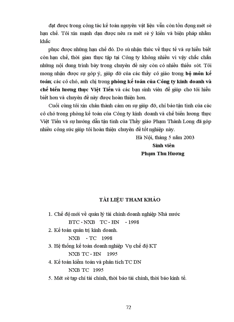 image for page Tổ chức hạch toán kế toán tại công ty kinh doanh và chế biến lương thực Việt Tiến