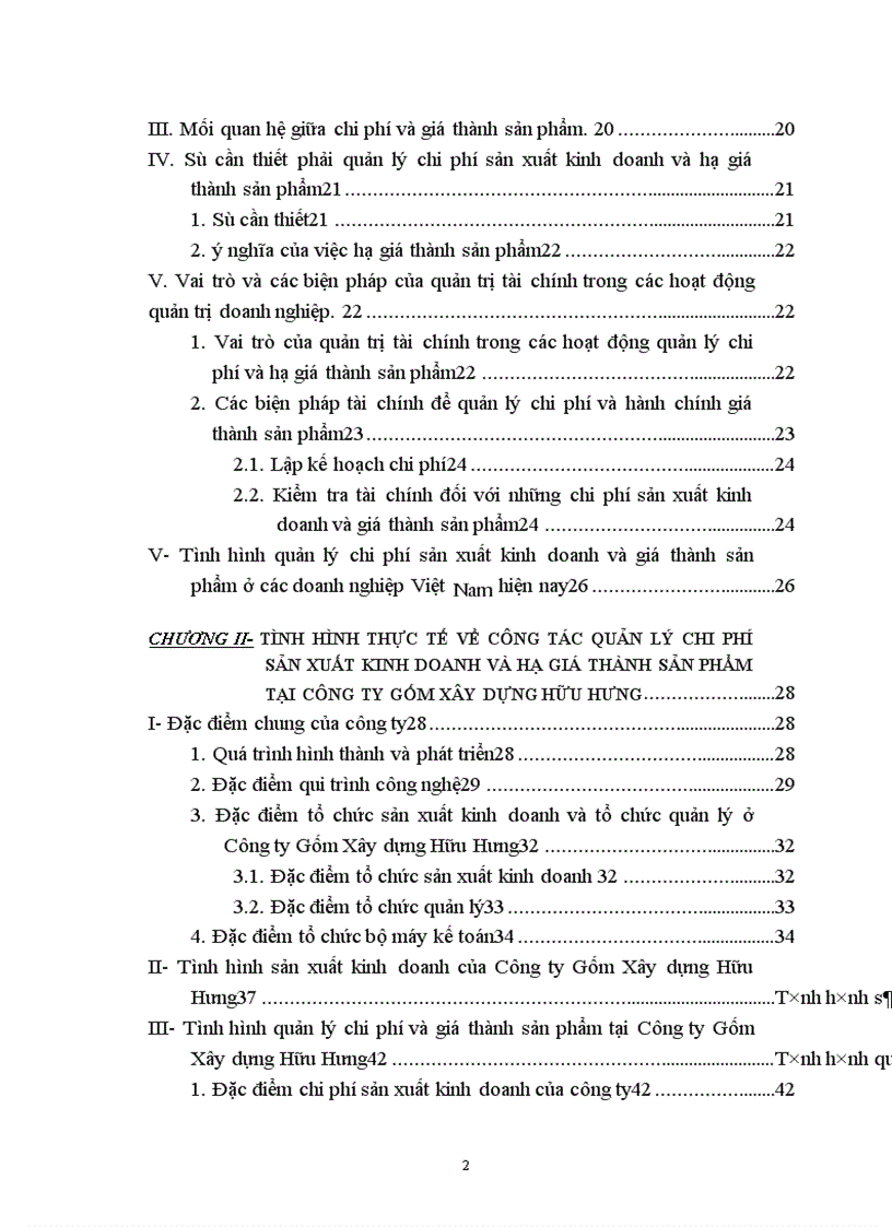 image for page Một số biện pháp để quản lý chi phí sản xuất kinh doanh và hạ giá thành sản phẩm của công ty Gốm xây dựng Hữu Hưng