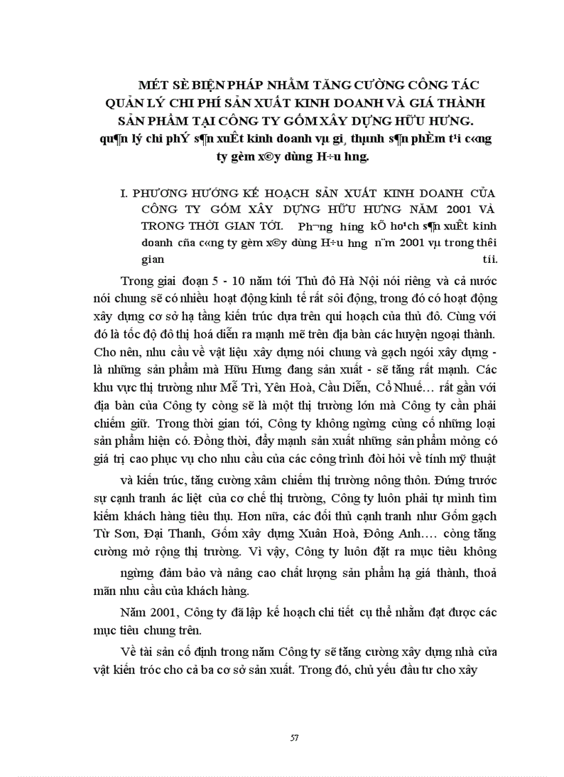 image for page Một số biện pháp để quản lý chi phí sản xuất kinh doanh và hạ giá thành sản phẩm của công ty Gốm xây dựng Hữu Hưng