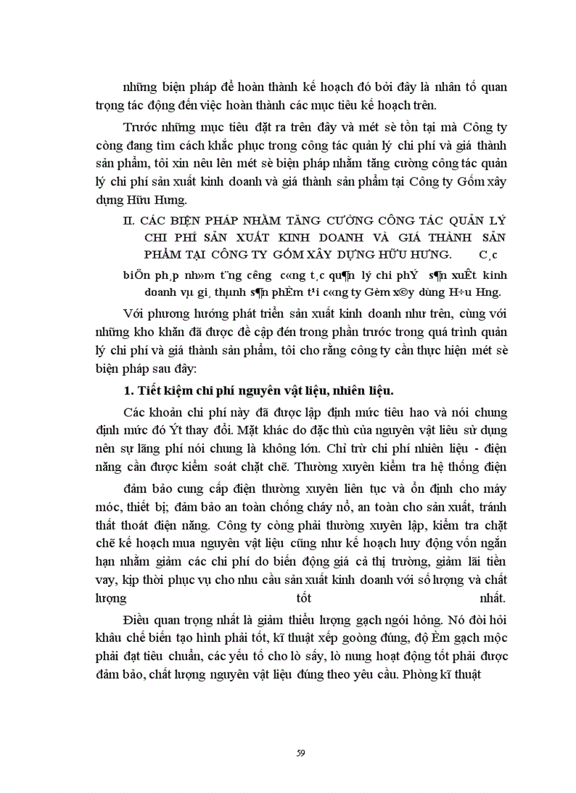 image for page Một số biện pháp để quản lý chi phí sản xuất kinh doanh và hạ giá thành sản phẩm của công ty Gốm xây dựng Hữu Hưng
