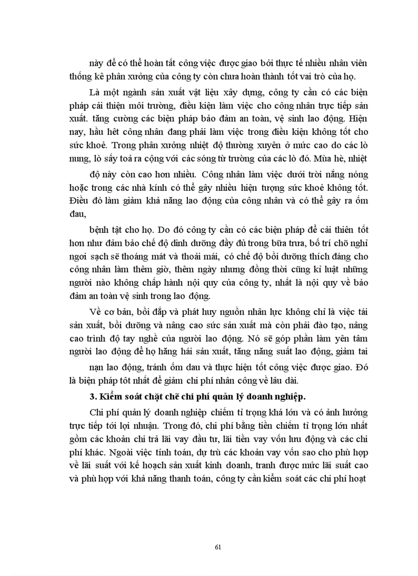 image for page Một số biện pháp để quản lý chi phí sản xuất kinh doanh và hạ giá thành sản phẩm của công ty Gốm xây dựng Hữu Hưng