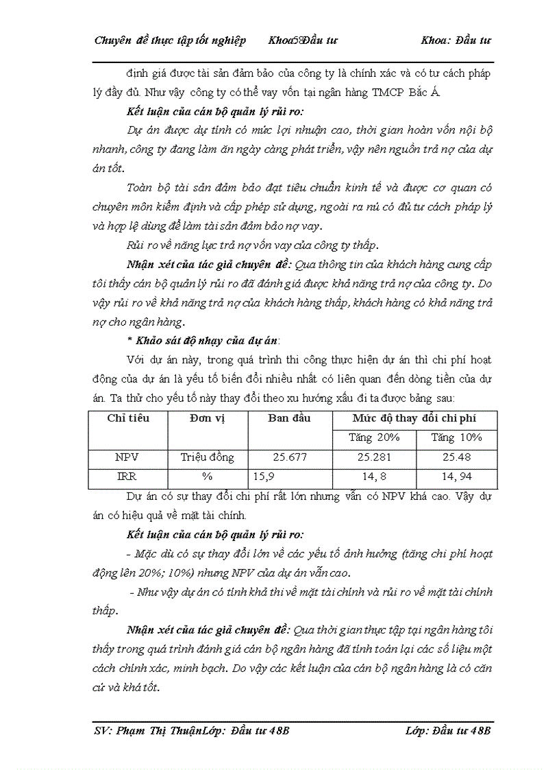 image for page Hoàn thiện công tác quản lý rủi ro cho vay dự án tại ngân hàng thương mại cổ phần Bắc Á