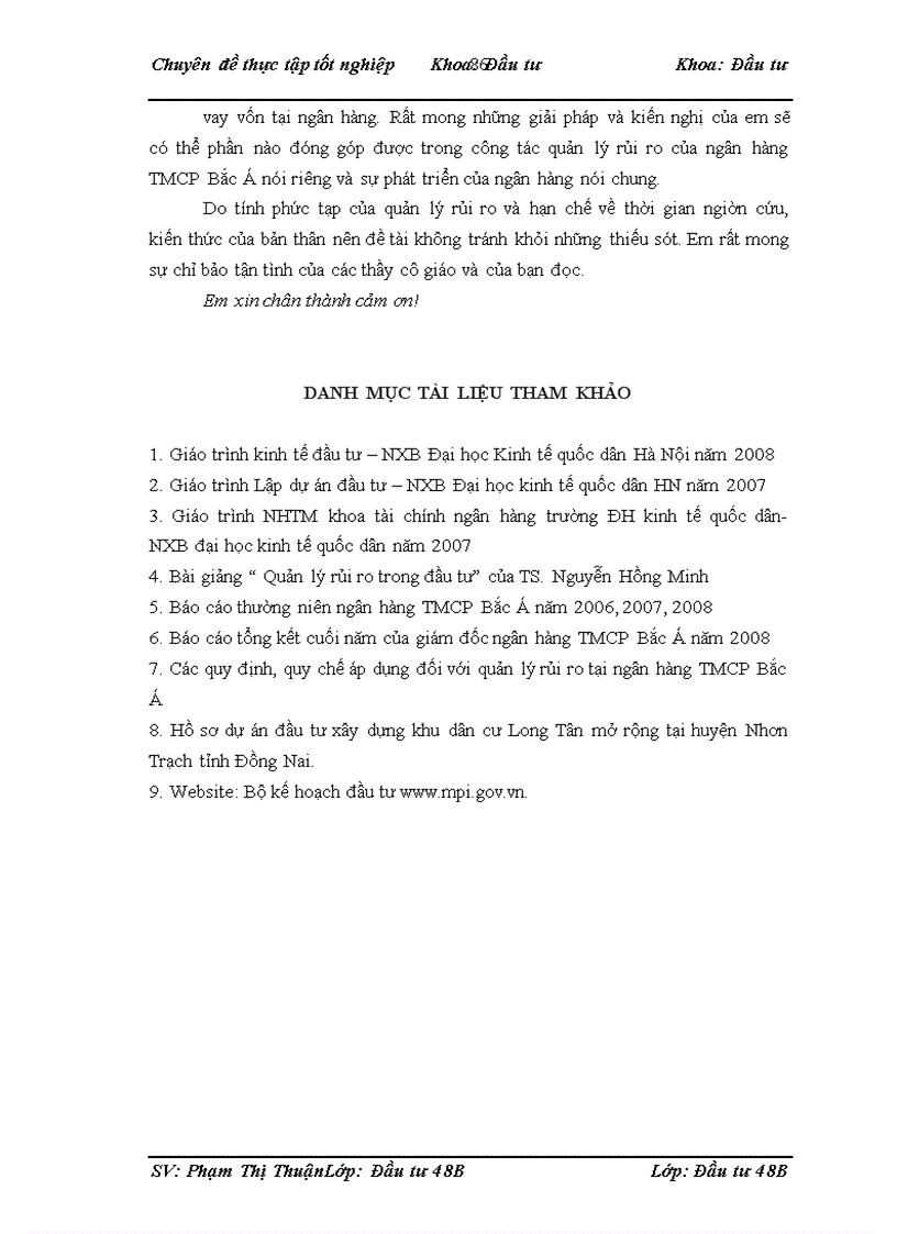 image for page Hoàn thiện công tác quản lý rủi ro cho vay dự án tại ngân hàng thương mại cổ phần Bắc Á
