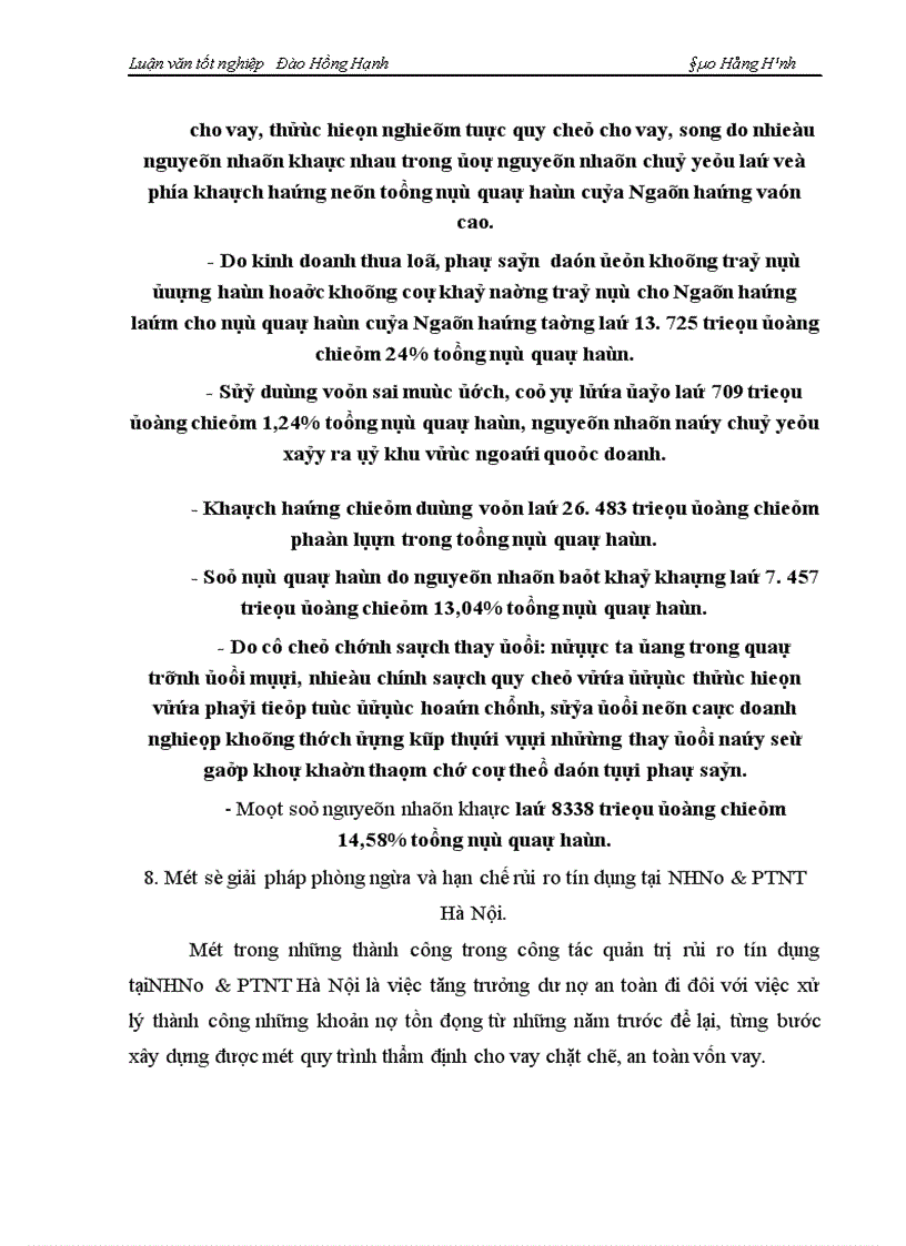 image for page Một số giải pháp phòng ngừa và hạn chế rủi ro tín dụng tại NHNo&PTNT Hà Nội