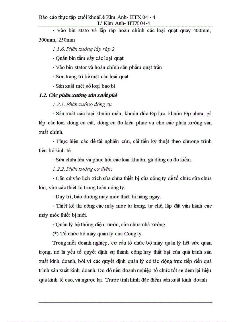 image for page Báo cáo thực tập tại Công ty TNHH Nhà nước một thành viên Điện cơ Thống nhất.