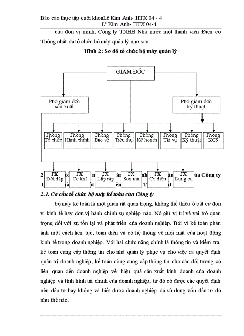 image for page Báo cáo thực tập tại Công ty TNHH Nhà nước một thành viên Điện cơ Thống nhất.