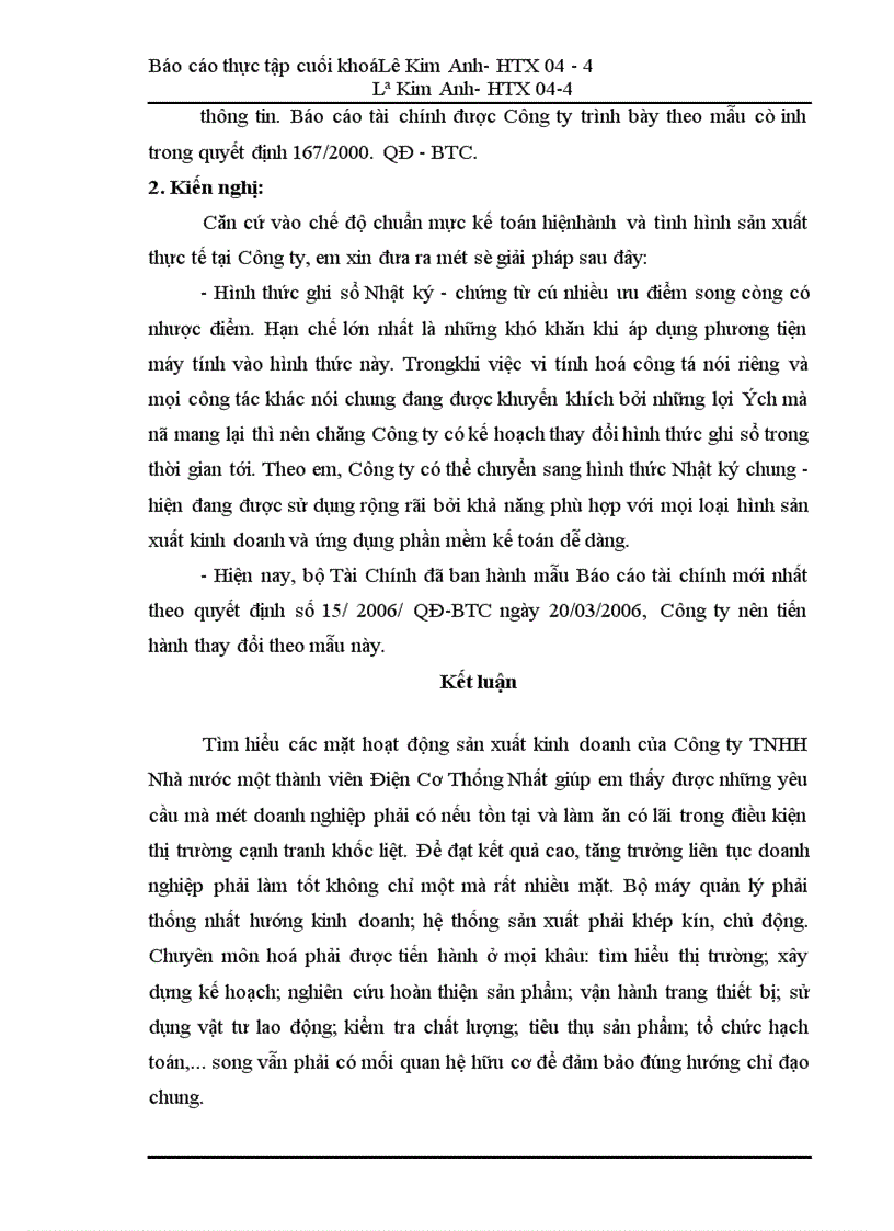 image for page Báo cáo thực tập tại Công ty TNHH Nhà nước một thành viên Điện cơ Thống nhất.