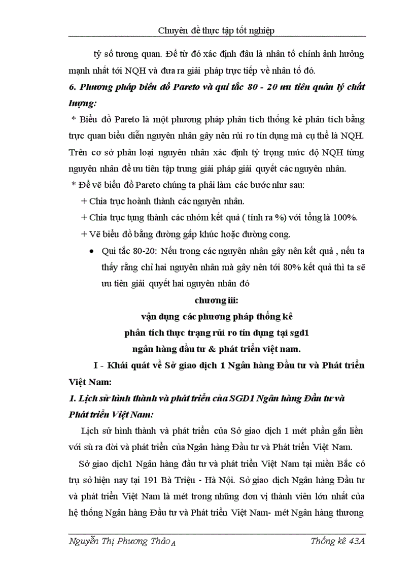 image for page Phương pháp thống kê đánh giá rủi ro trong hoạt động tín dụng tại các Ngân hàng thương mại - ứng dụng tại Sở giao dịch 1 Ngân hàng Đầu tư & Phát triển Việt Nam.